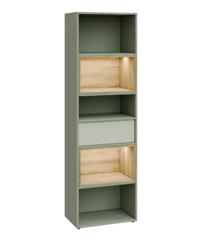 ERY V645 kancelářská skříň, 1-zásuvková/5 niky, 2000x600x400, zelená